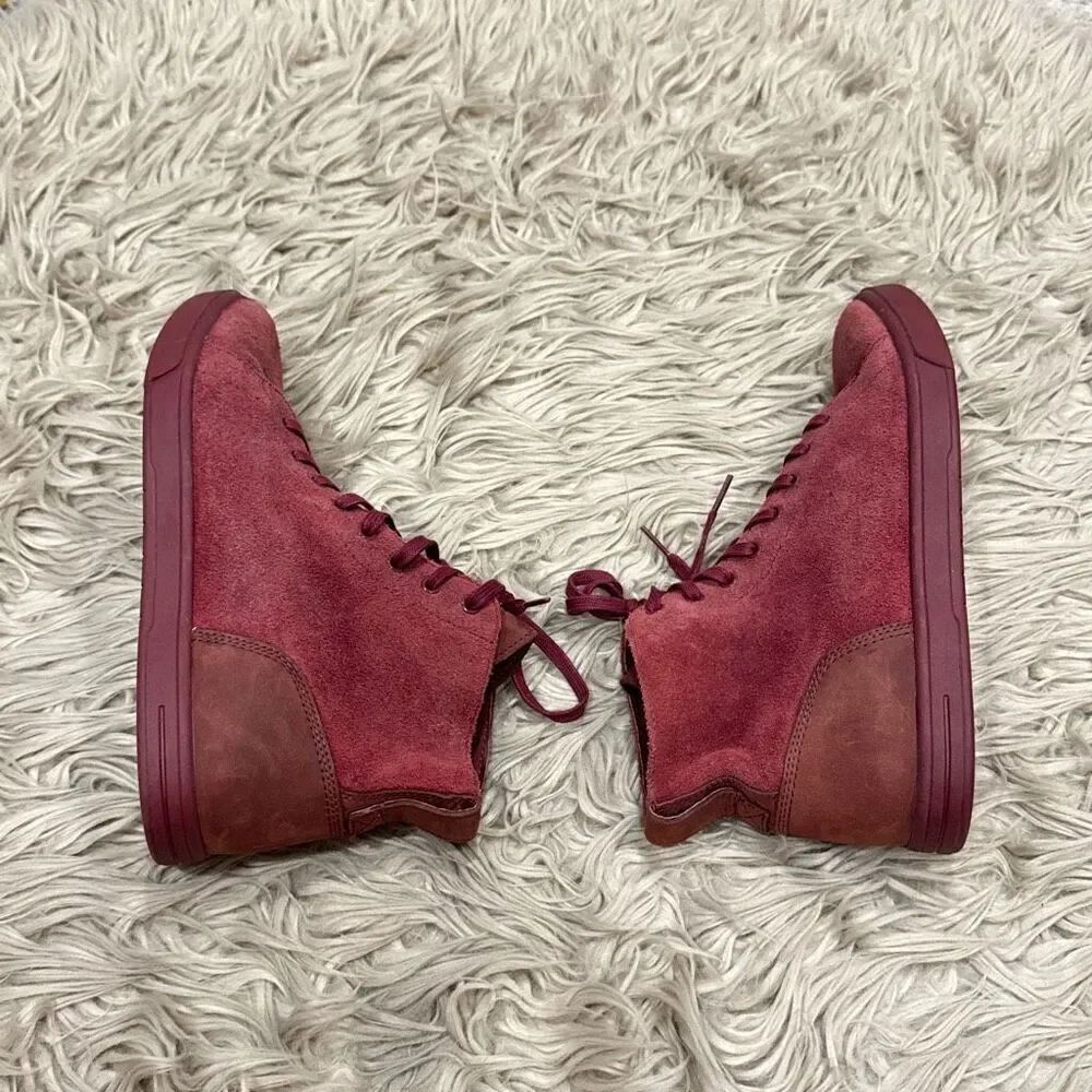 UGGs red leather sneakers size 9